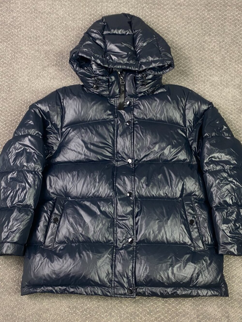 Quince Responsible Down Puffer Jacket Womens Large Shiny Black Goose Quilted